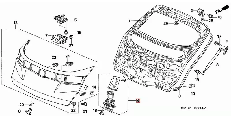 OE HONDA ZAMEK KLAPY BAGAŻNIKA CIVIC VIII UFO 