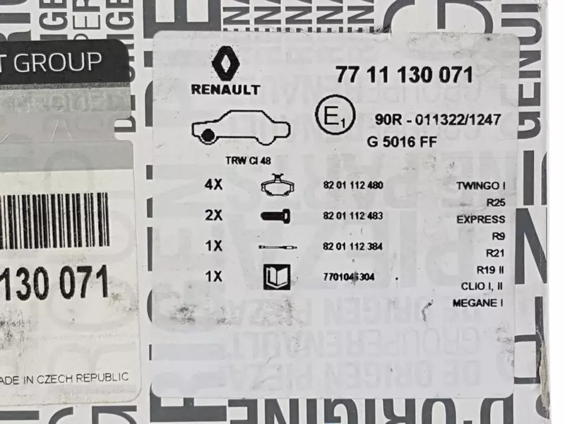 OE RENAULT TARCZE+KLOCKI PRZÓD RENAULT TWINGO I 259MM 