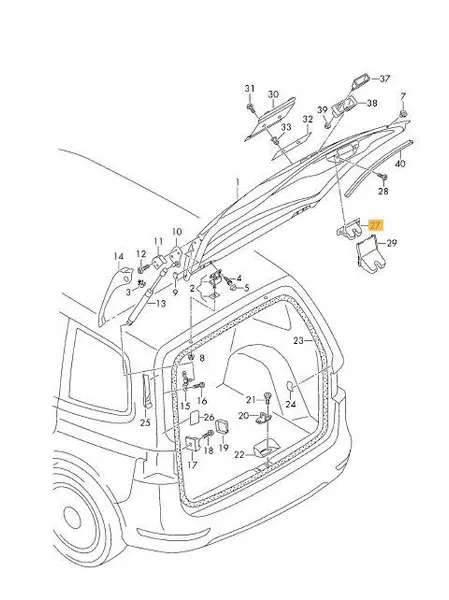 OE VAG ZAMEK TYLNEJ KLAPY VW SHARAN II TOUAREG 7P