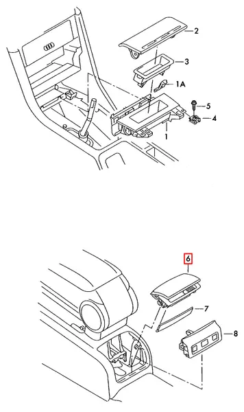 OE VAG POPIELNICZKA TUNELU TYŁ AUDI A4 B6 B7