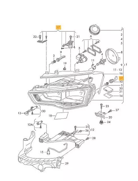 OE VAG ZESTAW NAPRAWCZY LAMPY LEWA AUDI A5 8T FL