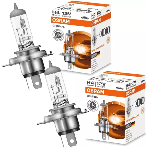 OSRAM ORIGINAL ŻARÓWKI H4 12V 60/55W P43T ZESTAW