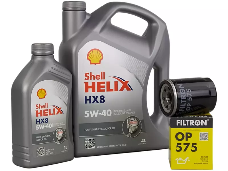 SHELL HELIX HX8 5W40 5L+FILTR OLEJU OP575