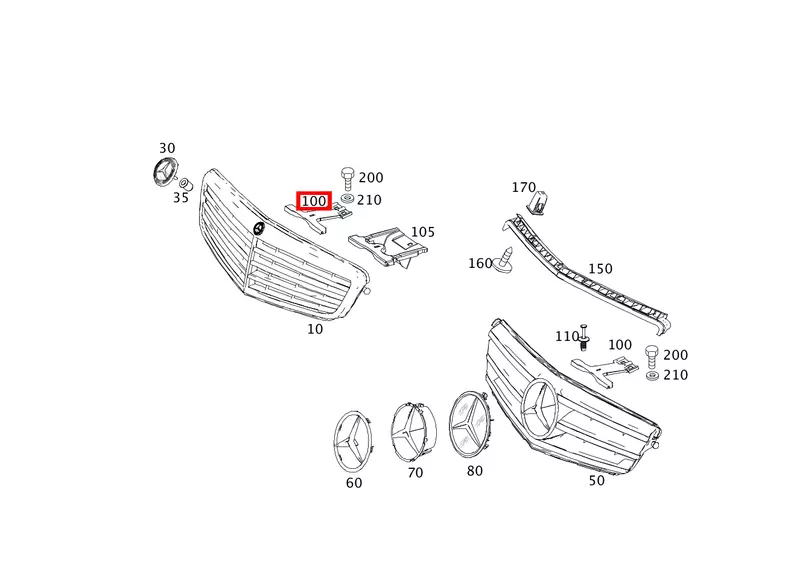 OE MERCEDES MOCOWANIE ATRAPY GRILLA C W204 S204