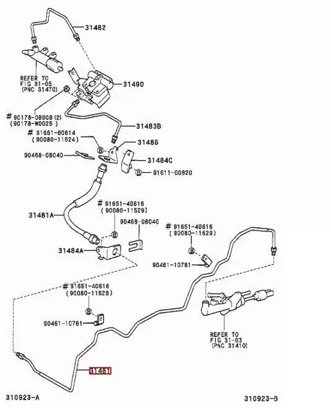 OE TOYOTA PRZEWÓD POMPY SPRZĘGŁA AVENSIS T25 D-4D