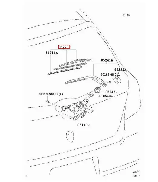 OE TOYOTA PIÓRO WYCIERACZKI TYŁ TOYOTA YARIS P9