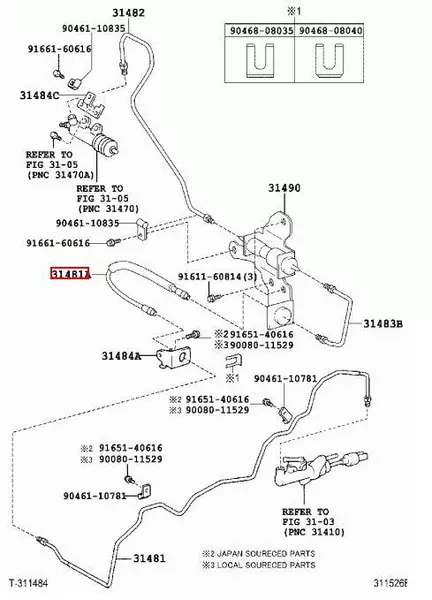 OE TOYOTA PRZEWÓD POMPY SPRZĘGŁA AVENSIS T25 D-4D