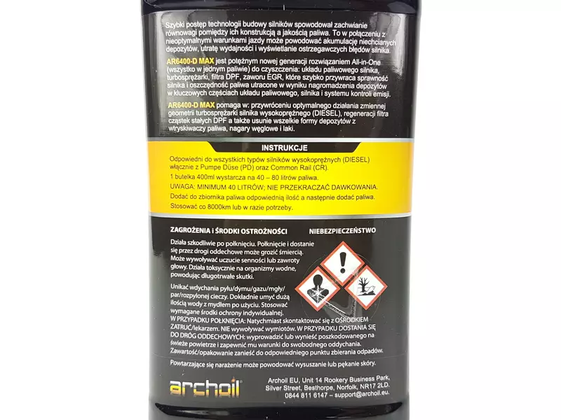 ARCHOIL AR 6400 D-MAX CZYSZCZENIE DPF WTRYSKÓW 