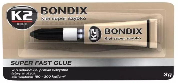 K2 BONDIX MOCNY KLEJ SUPER GLUE CYJANOAKRYLOWY 3G