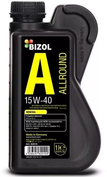 BIZOL ALLROUND 15W40 SJ/CF-4 VW 501.01/505.00 1L