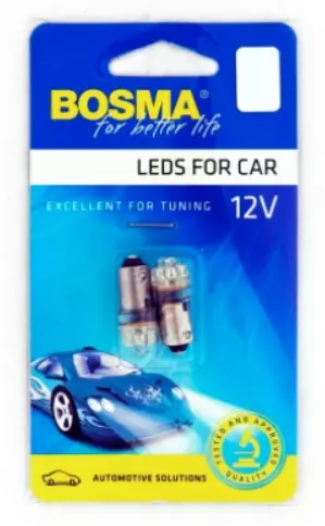 BOSMA ŻARÓWKI LED T4W 12V 3XLED BA9S BIAŁE 2SZT