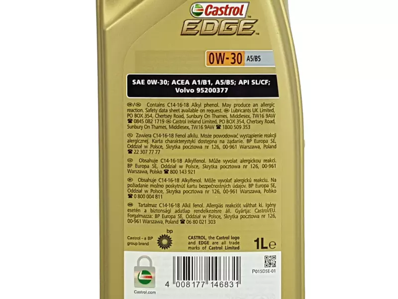 CASTROL EDGE 0W30 A5/B5 6L+FILTR OLEJU OE662 