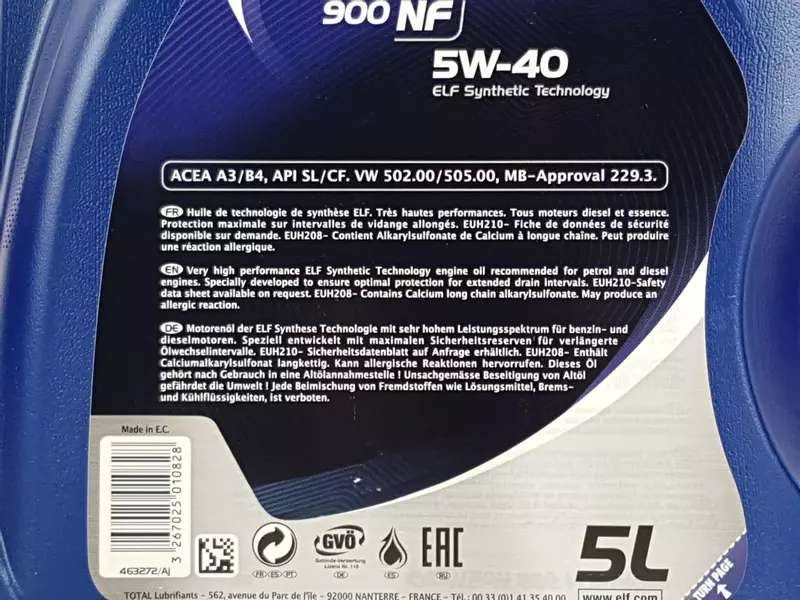 ELF EVOLUTION 900 NF 5W40 5L+FILTR OLEJU OP643/3 