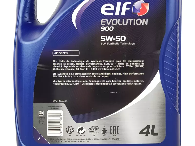 ELF EVOLUTION 900 5W50 4L+FILTR OLEJU OP545/2 