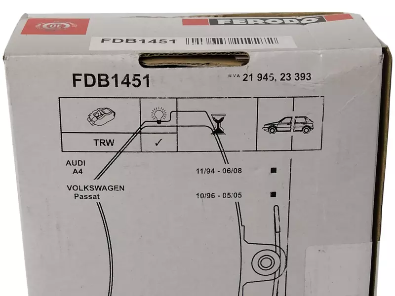 FERODO TARCZE+KLOCKI A4 B5 B6 B7 PASSAT B5 288MM 