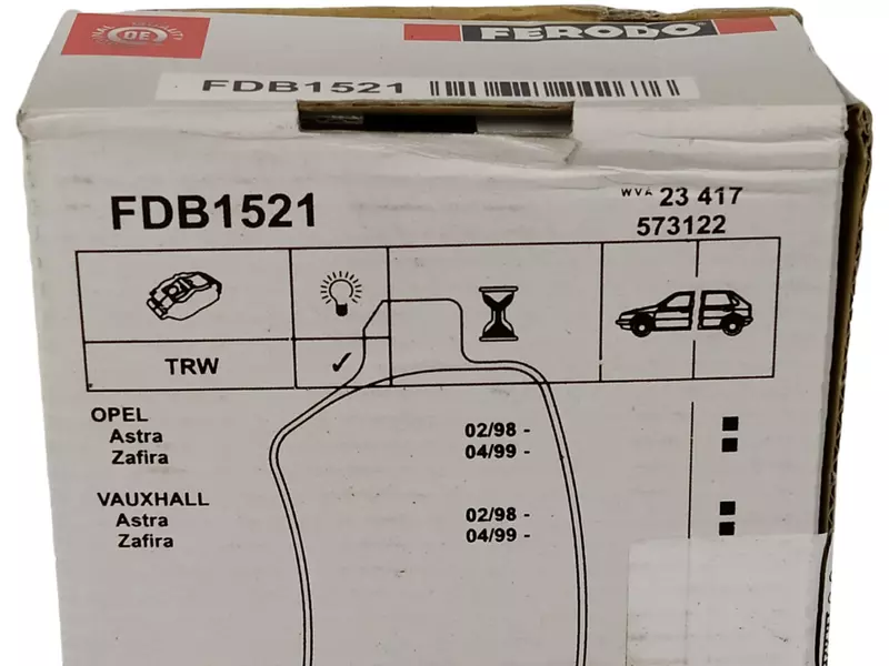 TARCZE BREMBO KLOCKI FERODO T OPEL ASTRA G 4ŚRUBY 