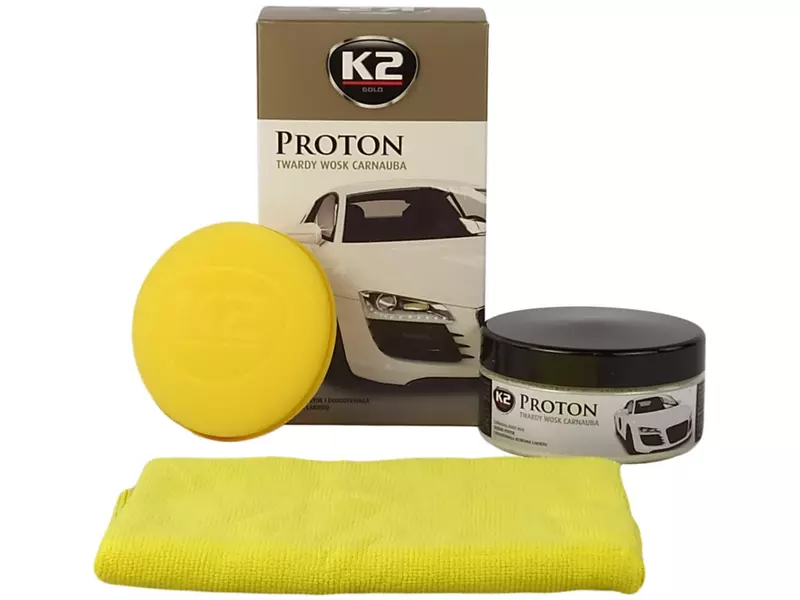 K2 PROTON WOSK CARNAUBA 200G + GĄBKA + MIKROFIBRA