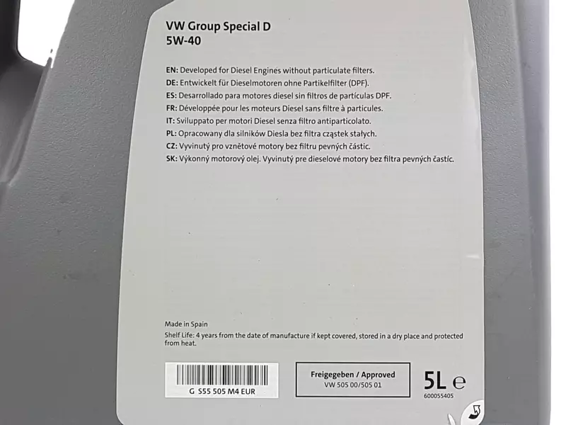 OE VAG SPECIAL D 5W40 5L+FILTR OLEJU OE640/1 