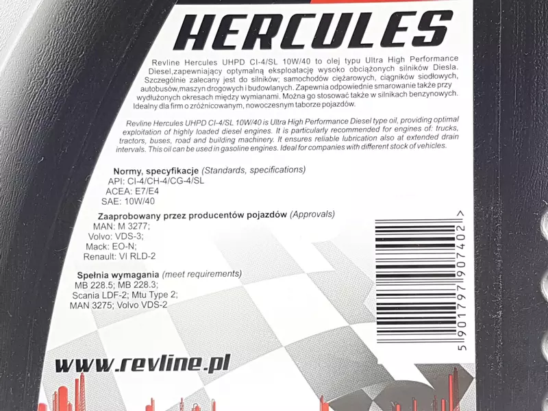 REVLINE HERCULES UHPD 10W40 E7/E4 CG-4 5L 