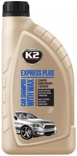 K2 EXPRESS PLUS SZAMPON Z WOSKIEM 1L + GĄBKA 