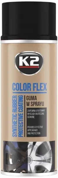 K2 COLOR FLEX GUMA W SPRAYU CZARNY POŁYSK 400ML