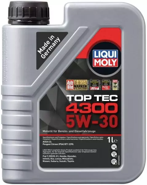 LIQUI MOLY TOP TEC 4300 5W30 SYNTHETIC 6L 