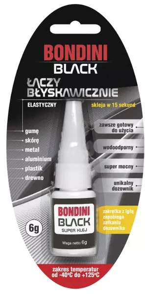 BONDINI KLEJ SZYBKOSCHNĄCY BONDINI PLUS CZARNY 6G