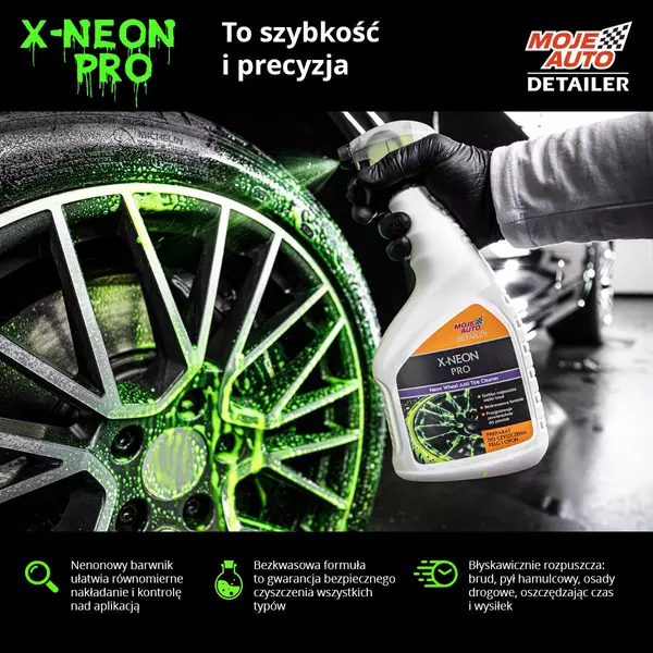 MOJE AUTO X-NEON PRO PREPARAT DO CZYSZCZENIA FELG I OPON 750ML 