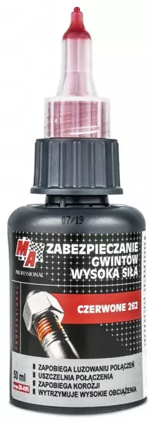 MOJE AUTO KLEJ DO ŚRUB GWINTÓW CZERWONY 50ML