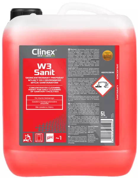 CLINEX W3 SANIT PŁYN DO MYCIA ŁAZIENEK 5L