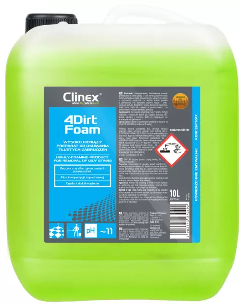 CLINEX 4DIRT FOAM PIANA DO TŁUSTYCH PLAM 10L