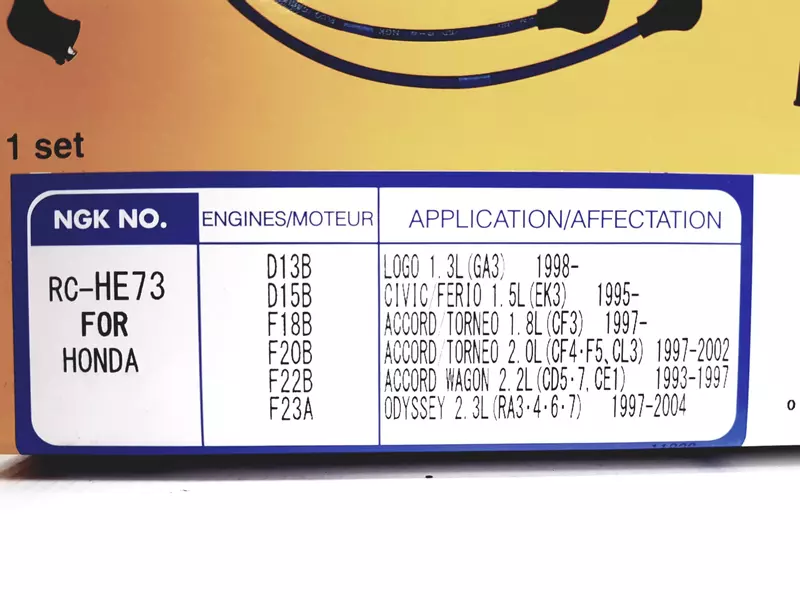 NGK PRZEWODY + ŚWIECE HONDA CIVIC VI 1.4 IS 