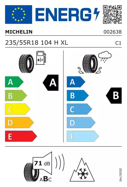 MICHELIN CROSSCLIMATE 2 235/55R18 104 H PRZYCZEPNOŚĆ NA ŚNIEGU (3PMSF), WZMOCNIENIE (XL) VOL - VOLVO 