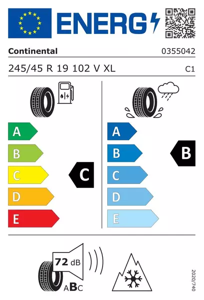 4xCONTINENTAL WINTERCONTACT TS 850 P 245/45R19 102 V RANT OCHRONNY, WZMOCNIENIE (XL) AO - AUDI 