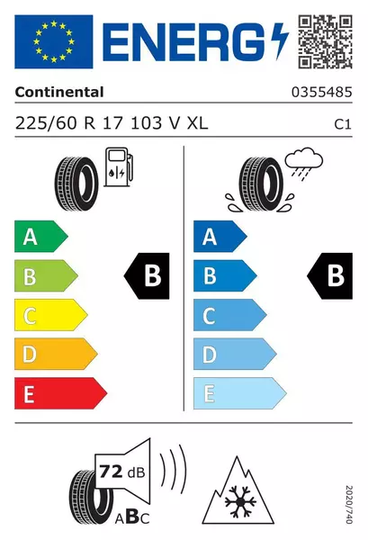 CONTINENTAL ALLSEASONCONTACT 225/60R17 103 V PRZYCZEPNOŚĆ NA ŚNIEGU (3PMSF), WZMOCNIENIE (XL) 