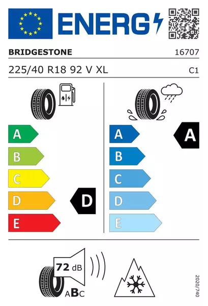 4xBRIDGESTONE BLIZZAK LM005 DRIVEGUARD 225/40R18 92 V PRZYCZEPNOŚĆ NA ŚNIEGU (3PMSF), RANT OCHRONNY, RUN FLAT, WZMOCNIENIE (XL) 