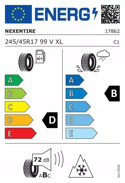 4xNEXEN WINGUARD SPORT 2 245/45R17 99 V WZMOCNIENIE (XL) 