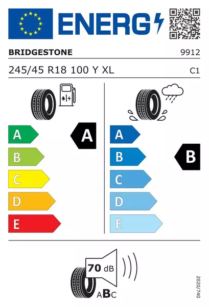 BRIDGESTONE TURANZA T005 245/45R18 100 Y WZMOCNIENIE (XL) * - BMW