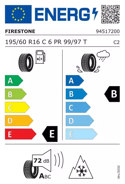 4xFIRESTONE VANHAWK 2 195/60R16 99 T PRZYCZEPNOŚĆ NA ŚNIEGU (3PMSF) 