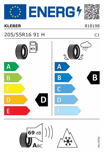 4xKLEBER KRISALP HP3 205/55R16 91 H PRZYCZEPNOŚĆ NA ŚNIEGU (3PMSF)