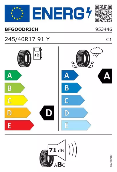 BFGOODRICH ADVANTAGE 245/40R17 91 Y