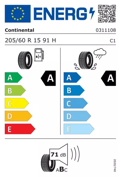 CONTINENTAL ECOCONTACT 6 205/60R15 91 H