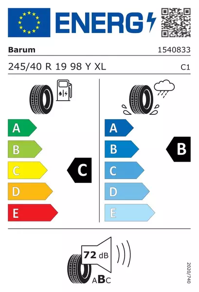 4xBARUM BRAVURIS 5HM 245/40R19 98 Y RANT OCHRONNY, WZMOCNIENIE (XL) 