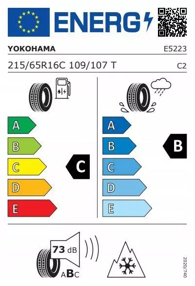 4xYOKOHAMA BLUEARTH-VAN ALL SEASON 215/65R16 109/107 T PRZYCZEPNOŚĆ NA ŚNIEGU (3PMSF), WZMOCNIENIE (C) 