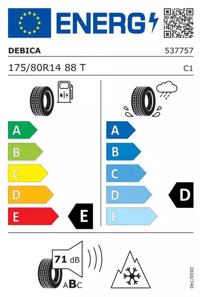 2xDĘBICA FRIGO 2 175/80R14 88 T PRZYCZEPNOŚĆ NA ŚNIEGU (3PMSF) 