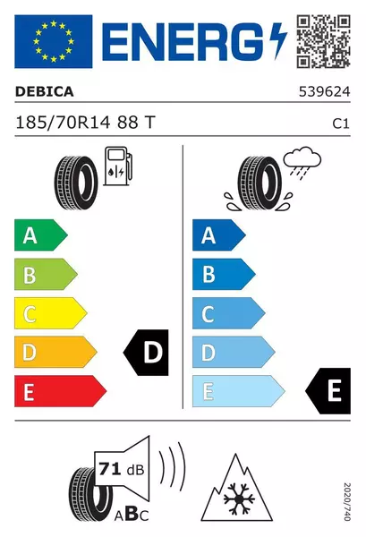 4xDĘBICA NAVIGATOR 2 185/70R14 88 T PRZYCZEPNOŚĆ NA ŚNIEGU (3PMSF) 