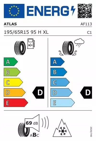 2xATLAS GREEN 4S 195/65R15 95 H WZMOCNIENIE (XL) 