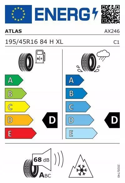 2xATLAS POLARBEAR UHP 195/45R16 84 H RANT OCHRONNY, WZMOCNIENIE (XL) 