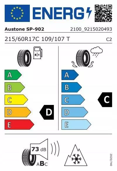 4xAUSTONE SP902 215/60R17 109 T PRZYCZEPNOŚĆ NA ŚNIEGU (3PMSF) 