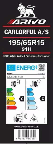 2xARIVO CARLORFUL A/S 195/65R15 91 H PRZYCZEPNOŚĆ NA ŚNIEGU (3PMSF) 